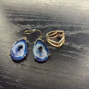 Stone earring and ring set